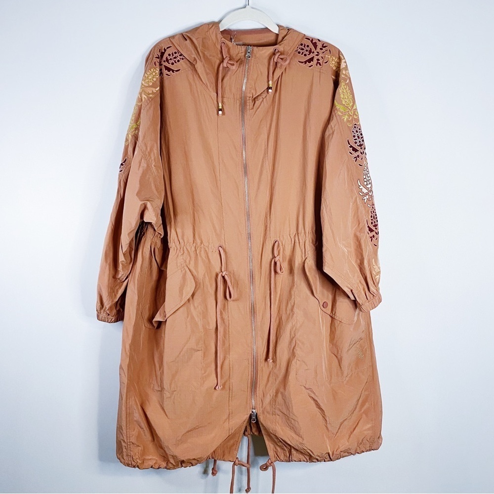 Free People Movement - Rust Orange Embroidered Jacket
